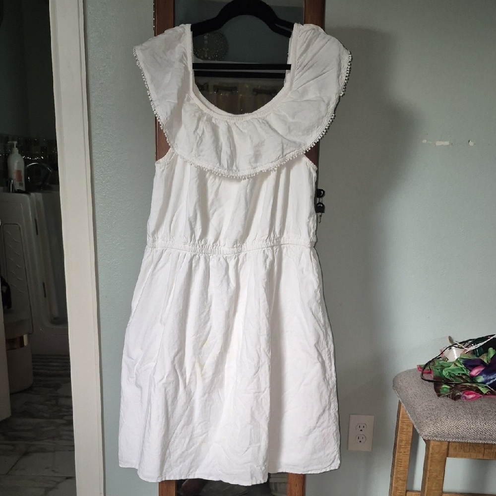 Faded Glory White Cotton Dress